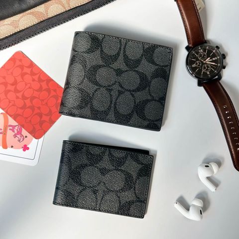 JuzBeauty_JuzBeautyMalaysia_JuzPretty_Authentic_Kbeauty_Malaysia_Skin_Care_Cosmetics_Jbeauty_Health_Care_korean_streetwear_US_Luxury_COACH F74993 Compact Id Wallet In Signature Canvas 男士钱包 卡包9