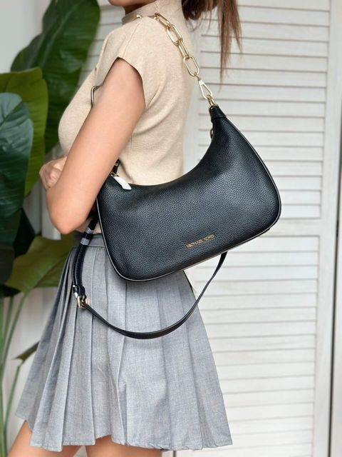 JuzBeauty_JuzBeautyMalaysia_JuzPretty_Authentic_Kbeauty_Malaysia_Skin_Care_Cosmetics_Jbeauty_Health_Care_korean_streetwear_US_Luxury_MICHAEL KORS 35S2G4CW3L Cora Large Pebbled Leather Chain-link Crossbody Bag In Black 斜挎包3