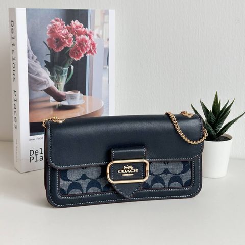 JuzBeauty_JuzBeautyMalaysia_JuzPretty_Authentic_Kbeauty_Malaysia_Skin_Care_Cosmetics_Jbeauty_Health_Care_korean_streetwear_US_Luxury_COACH CH150 Morgan Crossbody In Signature Chambray In Denim 斜挎包1