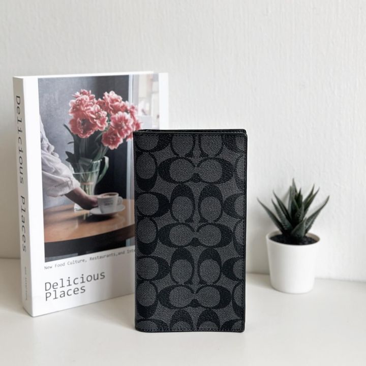 JuzBeauty_JuzBeautyMalaysia_JuzPretty_Authentic_Kbeauty_Malaysia_Skin_Care_Cosmetics_Jbeauty_Health_Care_korean_streetwear_US_Luxury_COACH 91663 Slim Passport Wallet In Signature Canvas 男款长夹1