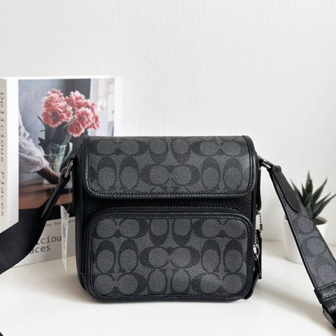 JuzBeauty_JuzBeautyMalaysia_JuzPretty_Authentic_Kbeauty_Malaysia_Skin_Care_Cosmetics_Jbeauty_Health_Care_korean_streetwear_US_Luxury_COACH C9870 Sullivan Crossbody In Signature Canvas In Black Charcoal 男款相机包1