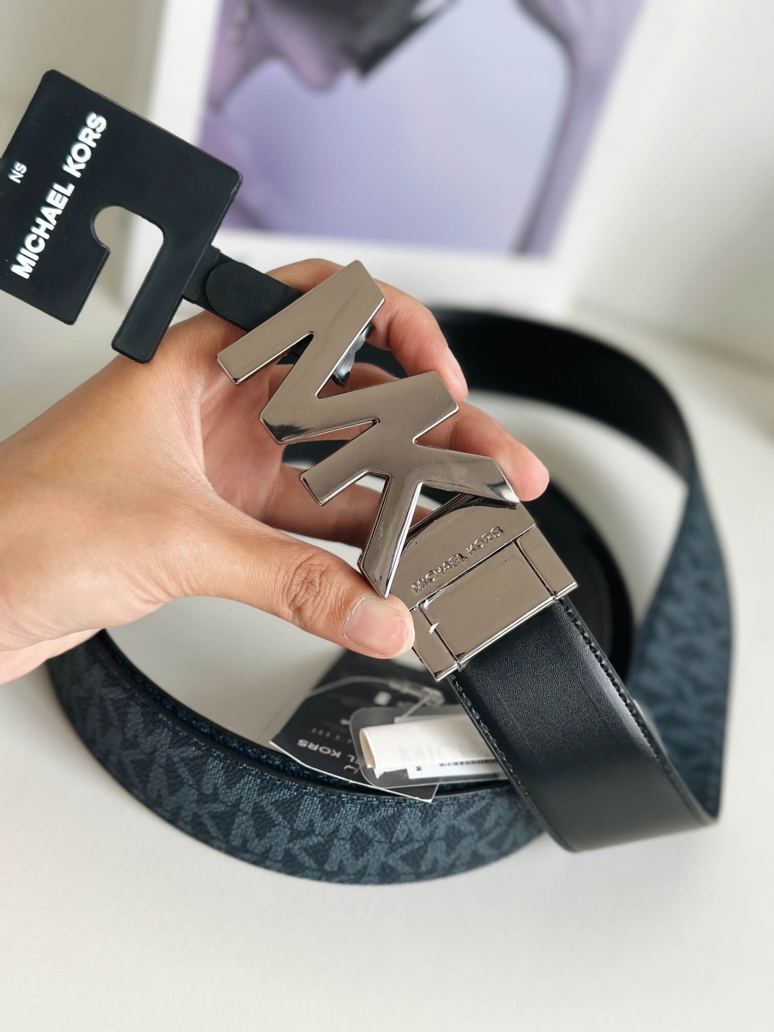 blue michael kors belt