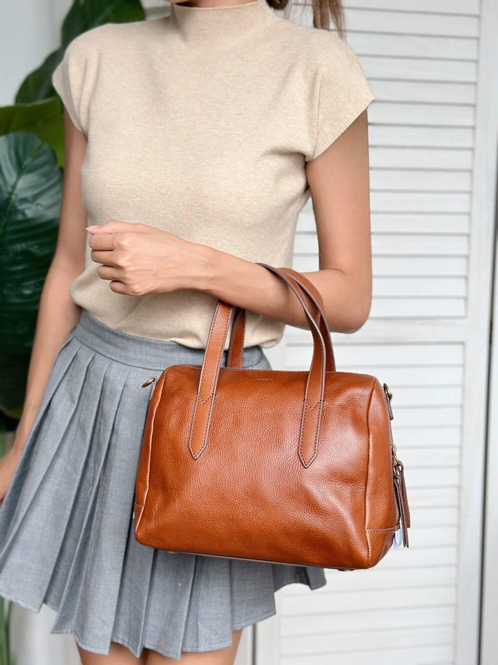 JuzBeauty_JuzBeautyMalaysia_JuzPretty_Authentic_Kbeauty_Malaysia_Skin_Care_Cosmetics_Jbeauty_Health_Care_korean_streetwear_US_Luxury_FOSSIL SHB1978210 Sydney Satchel In Brown 波士顿包5