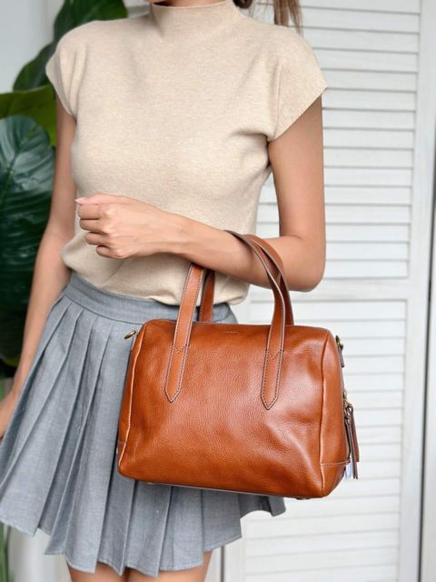 JuzBeauty_JuzBeautyMalaysia_JuzPretty_Authentic_Kbeauty_Malaysia_Skin_Care_Cosmetics_Jbeauty_Health_Care_korean_streetwear_US_Luxury_FOSSIL SHB1978210 Sydney Satchel In Brown 波士顿包5