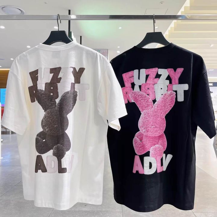 JuzBeauty-JuzBeautyMalaysia-JuzPretty-Authentic-Kbeauty-Malaysia-Skin-Care-Cosmetics-Jbeauty-Health-Care-korean-streetwear-ADLV Fuzzy Font Rabbit Short Sleeve T-Shirt 上衣9