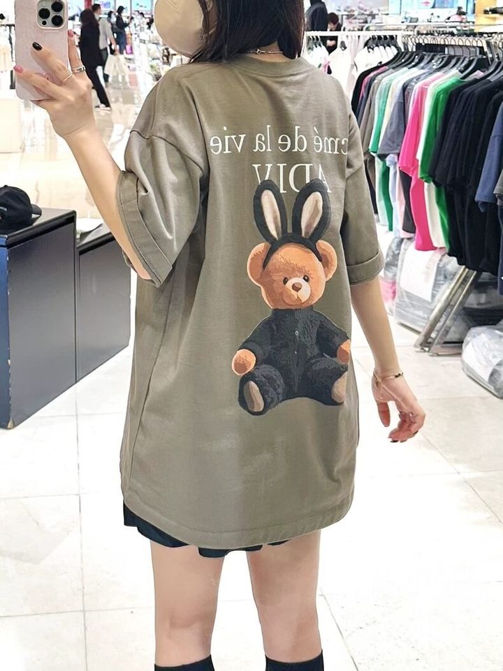 JuzBeauty-JuzBeautyMalaysia-JuzPretty-Authentic-Kbeauty-Malaysia-Skin-Care-Cosmetics-Jbeauty-Health-Care-korean-streetwear-ADLV Rabbit Bear Doll Logo Short Sleeve T-Shirt 上衣8