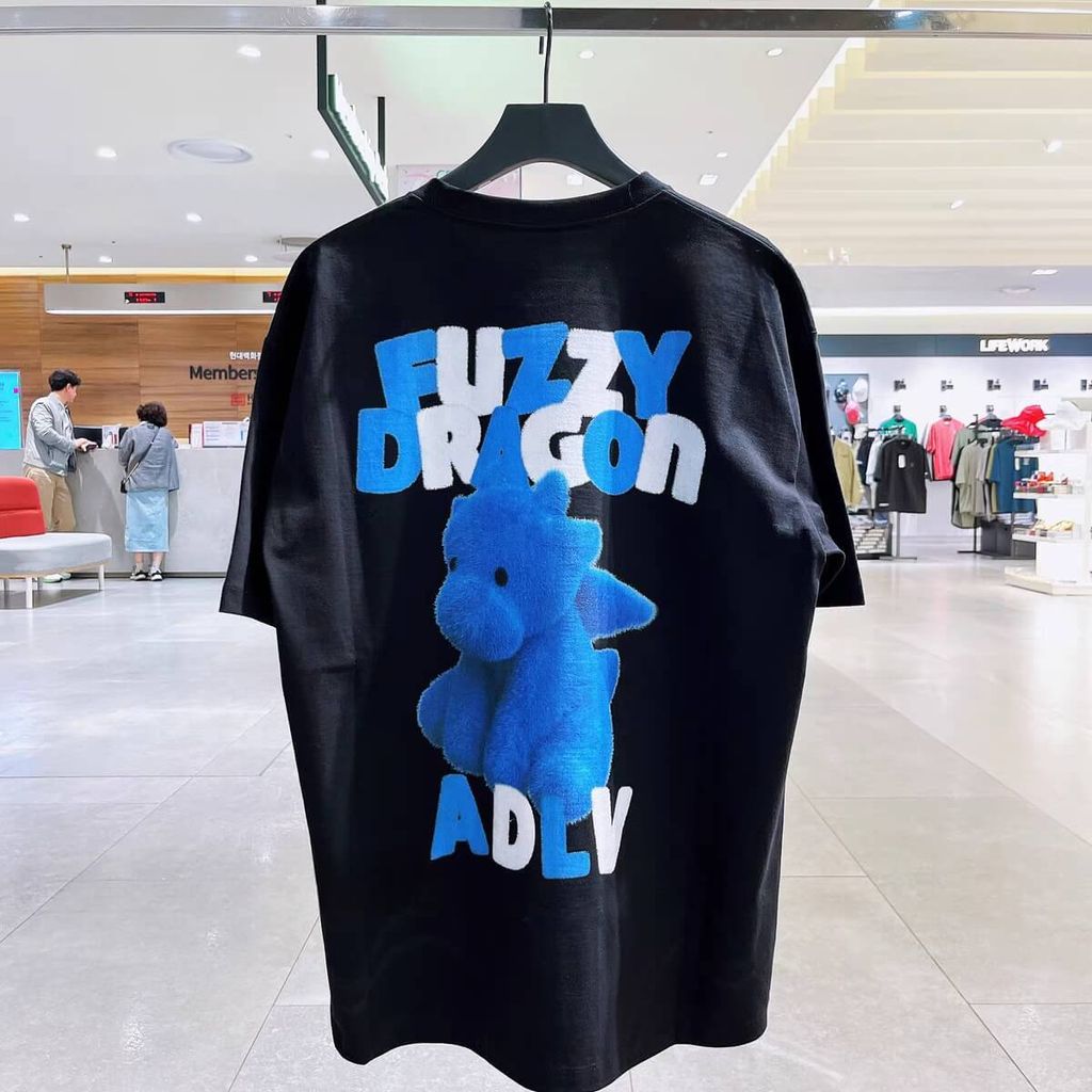 ADLV Fuzzy Font Dragon Short Sleeve T-Shirt1