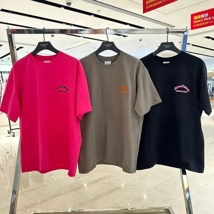 JuzBeauty-JuzBeautyMalaysia-JuzPretty-Authentic-Kbeauty-Malaysia-Skin-Care-Cosmetics-Jbeauty-Health-Care-korean-streetwear-ADLV Script Embossing Chain Needlework Short Sleeve T-Shirt 上衣7