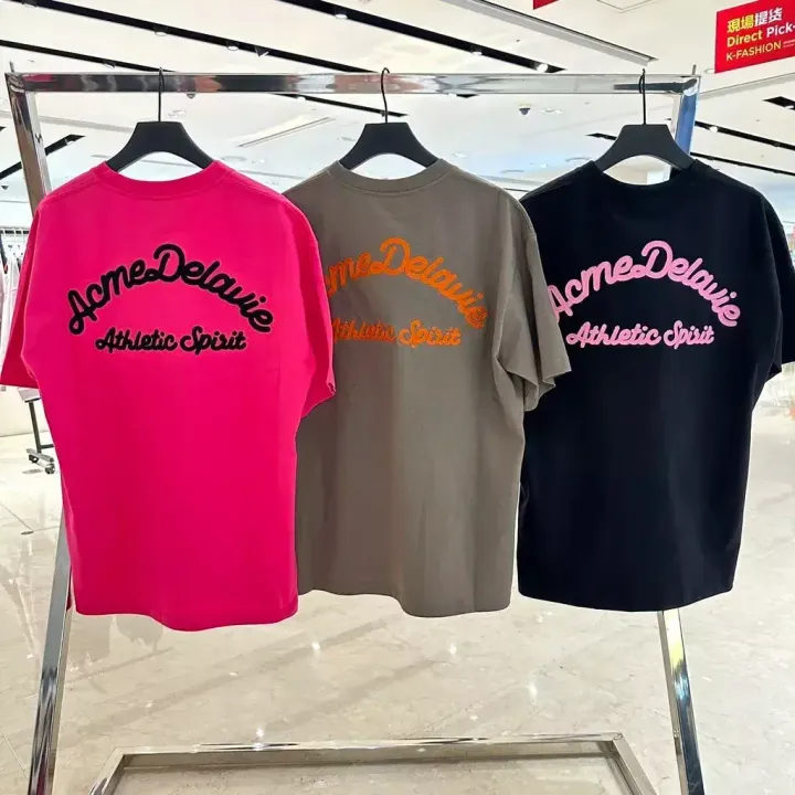 JuzBeauty-JuzBeautyMalaysia-JuzPretty-Authentic-Kbeauty-Malaysia-Skin-Care-Cosmetics-Jbeauty-Health-Care-korean-streetwear-ADLV Script Embossing Chain Needlework Short Sleeve T-Shirt 上衣8