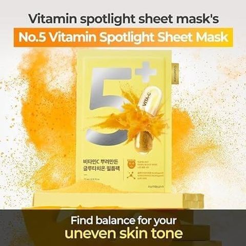 JuzBeauty-JuzBeautyMalaysia-JuzPretty-Authentic-Kbeauty-Malaysia-Skin-Care-Cosmetics-Jbeauty-Health-Care-korean-streetwear-Olive Young NUMBUZIN No.5 Vitamin Spotlight Sheet Mask 5号维C谷胱甘肽淡斑面膜4
