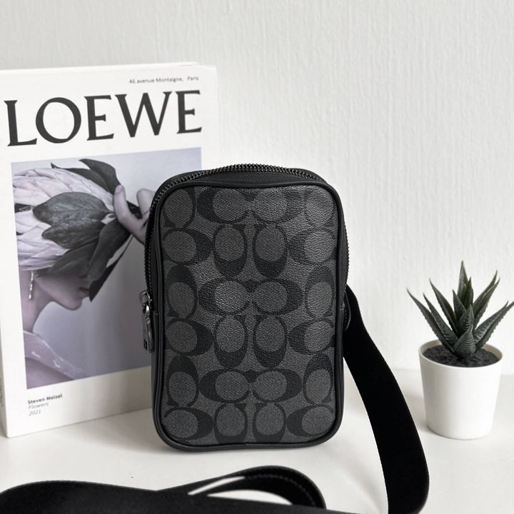 JuzBeauty_JuzBeautyMalaysia_JuzPretty_Authentic_Kbeauty_Malaysia_Skin_Care_Cosmetics_Jbeauty_Health_Care_korean_streetwear_US_Luxury_COACH CO912 Aden Crossbody In Signature Canvas In Black 斜挎包1