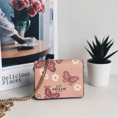 JuzBeauty_JuzBeautyMalaysia_JuzPretty_Authentic_Kbeauty_Malaysia_Skin_Care_Cosmetics_Jbeauty_Health_Care_korean_streetwear_US_Luxury_COACH CH254 Mini Wallet On A Chain With Lovely Butterfly Print 迷你斜挎包2