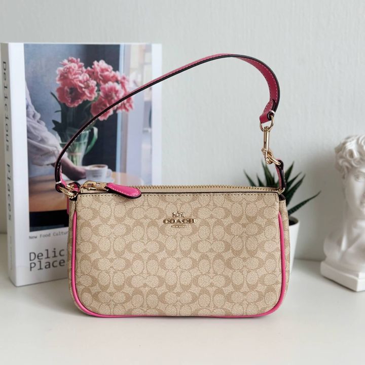 JuzBeauty_JuzBeautyMalaysia_JuzPretty_Authentic_Kbeauty_Malaysia_Skin_Care_Cosmetics_Jbeauty_Health_Care_korean_streetwear_US_Luxury_COACH CE698 Nolita 19 In Colorblock Signature Canvas Light Khaki Petunia 麻将包4