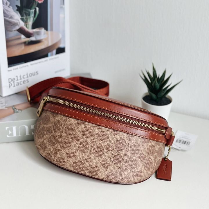 JuzBeauty_JuzBeautyMalaysia_JuzPretty_Authentic_Kbeauty_Malaysia_Skin_Care_Cosmetics_Jbeauty_Health_Care_korean_streetwear_US_Luxury_COACH CI184 Bethany Belt Bag In Signature Canvas Tan Rust 胸包4