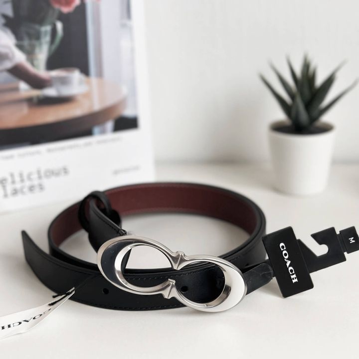 JuzBeauty_JuzBeautyMalaysia_JuzPretty_Authentic_Kbeauty_Malaysia_Skin_Care_Cosmetics_Jbeauty_Health_Care_korean_streetwear_US_Luxury_COACH C1725 Signature Buckle Belt In Silver 25mm 女款腰带2