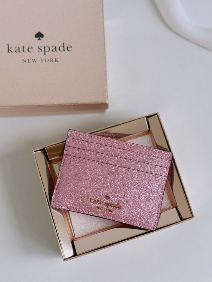 JuzBeauty_JuzBeautyMalaysia_JuzPretty_Authentic_Kbeauty_Malaysia_Skin_Care_Cosmetics_Jbeauty_Health_Care_korean_streetwear_US_Luxury_KATE SPADE KE448 Boxed Glimmer Small Slim Card Holder Mitten Pink 卡包礼盒2
