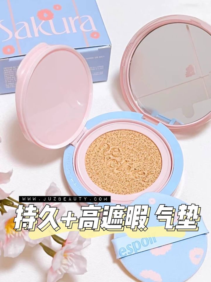 JuzBeauty-JuzBeautyMalaysia-JuzPretty-Authentic-Kbeauty-Malaysia-Skin-Care-Cosmetics-Jbeauty-Health-Care-korean-streetwear-Olive-Young-ESPOIR Pro Tailor Be Velvet Cover Cushion New Class Cherry Blossom 雾面丝绒樱花气垫套盒3