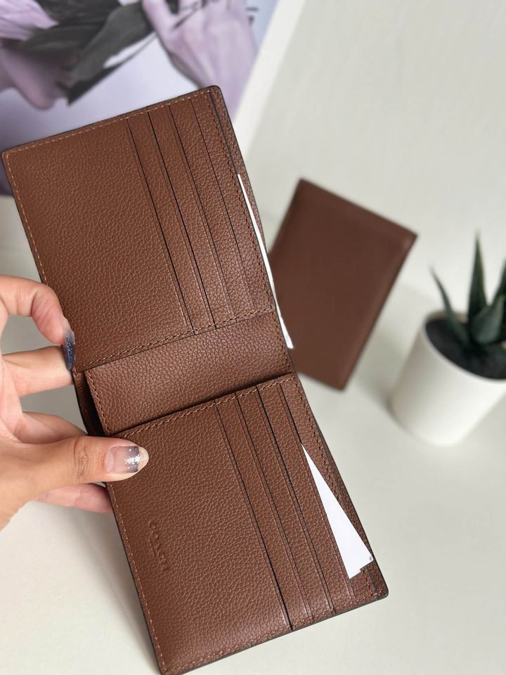JuzBeauty_JuzBeautyMalaysia_JuzPretty_Authentic_Kbeauty_Malaysia_Skin_Care_Cosmetics_Jbeauty_Health_Care_korean_streetwear_US_Luxury_COACH F74991 CR911 Compact ID Wallet In Sport Calf Leather In Saddle 男款钱包卡包4