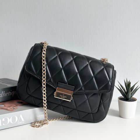 JuzBeauty_JuzBeautyMalaysia_JuzPretty_Authentic_Kbeauty_Malaysia_Skin_Care_Cosmetics_Jbeauty_Health_Care_korean_streetwear_US_Luxury_KATE SPADE KA766 Carey Medium Flap Shoulder Bag In Black 单肩包1