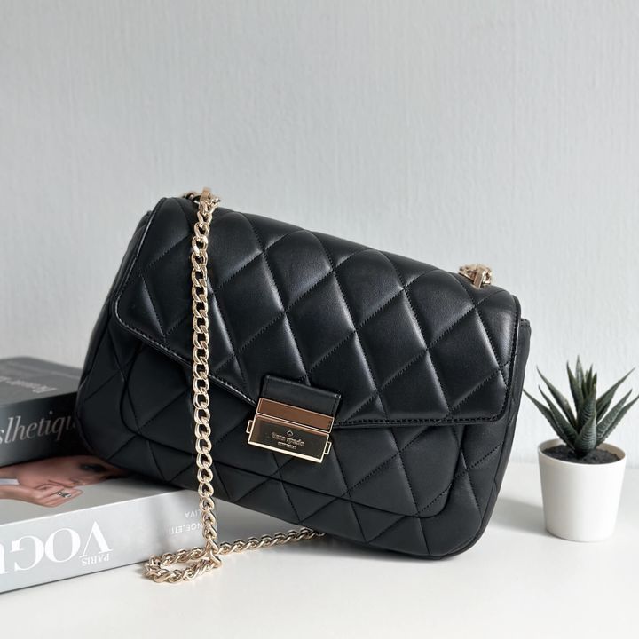 JuzBeauty_JuzBeautyMalaysia_JuzPretty_Authentic_Kbeauty_Malaysia_Skin_Care_Cosmetics_Jbeauty_Health_Care_korean_streetwear_US_Luxury_KATE SPADE KA766 Carey Medium Flap Shoulder Bag In Black 单肩包1