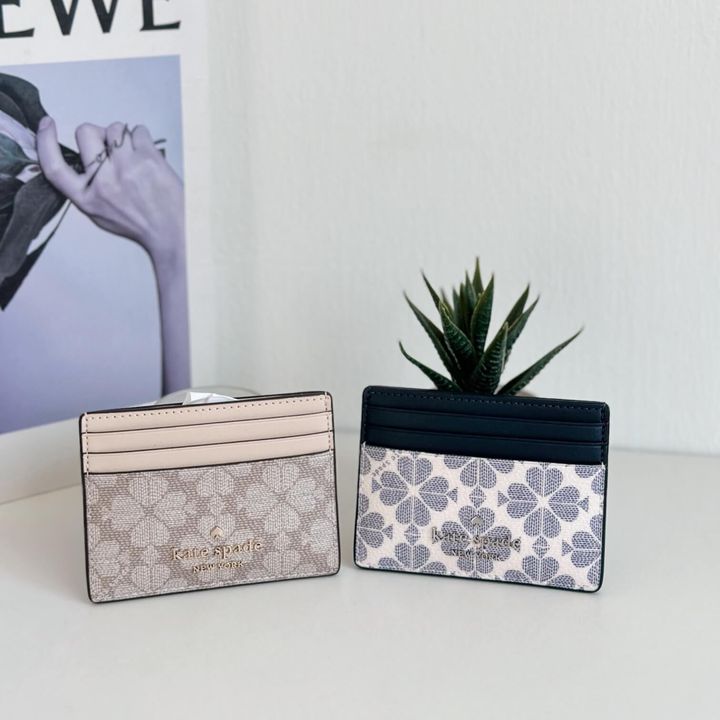 JuzBeauty_JuzBeautyMalaysia_JuzPretty_Authentic_Kbeauty_Malaysia_Skin_Care_Cosmetics_Jbeauty_Health_Care_korean_streetwear_US_Luxury_KATE SPADE KG492 Spade Flower PVC Small Slim Card Holder In Navy Multi 女款卡包1