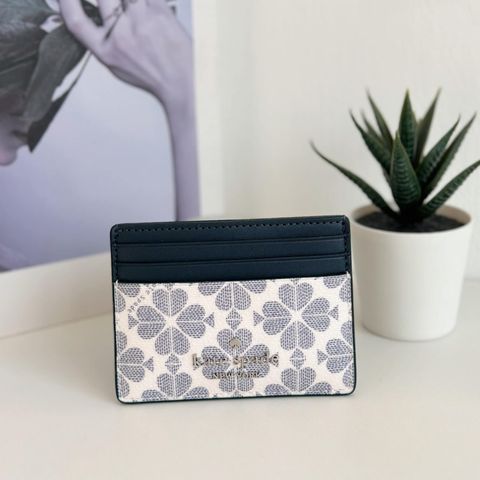 JuzBeauty_JuzBeautyMalaysia_JuzPretty_Authentic_Kbeauty_Malaysia_Skin_Care_Cosmetics_Jbeauty_Health_Care_korean_streetwear_US_Luxury_KATE SPADE KG492 Spade Flower PVC Small Slim Card Holder In Navy Multi 女款卡包2