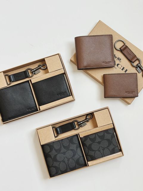 JuzBeauty_JuzBeautyMalaysia_JuzPretty_Authentic_Kbeauty_Malaysia_Skin_Care_Cosmetics_Jbeauty_Health_Care_korean_streetwear_US_Luxury_COACH F64118 CS433 Compact ID Wallet in Gift Set Dark Saddle 男款钱包卡包礼盒13