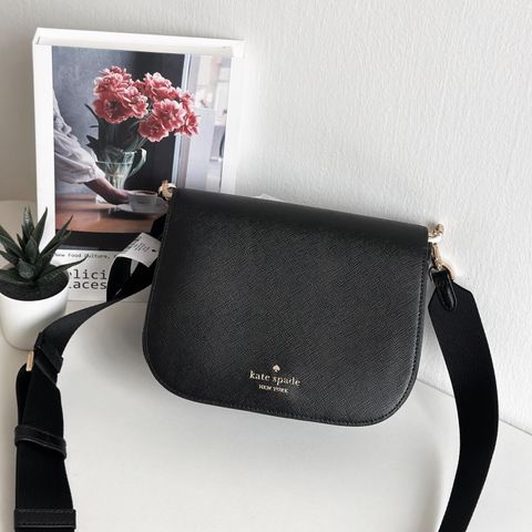 JuzBeauty_JuzBeautyMalaysia_JuzPretty_Authentic_Kbeauty_Malaysia_Skin_Care_Cosmetics_Jbeauty_Health_Care_korean_streetwear_US_Luxury_KATE SPADE KC438 Madison Saffiano Leather Saddle Bag In Black 马鞍包1