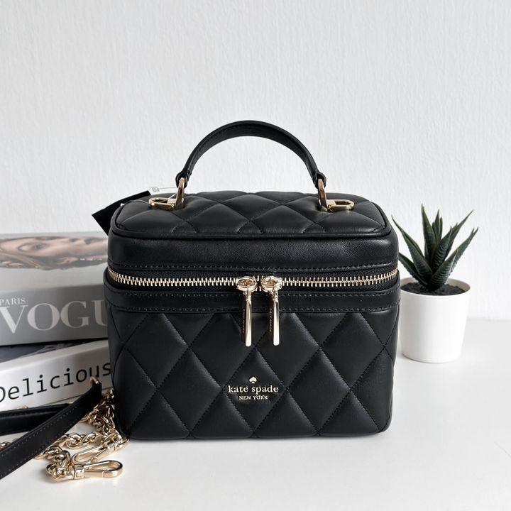 JuzBeauty_JuzBeautyMalaysia_JuzPretty_Authentic_Kbeauty_Malaysia_Skin_Care_Cosmetics_Jbeauty_Health_Care_korean_streetwear_US_Luxury_KATE SPADE KB563 Carey Smooth Quilted Leather In Black 盒子包8