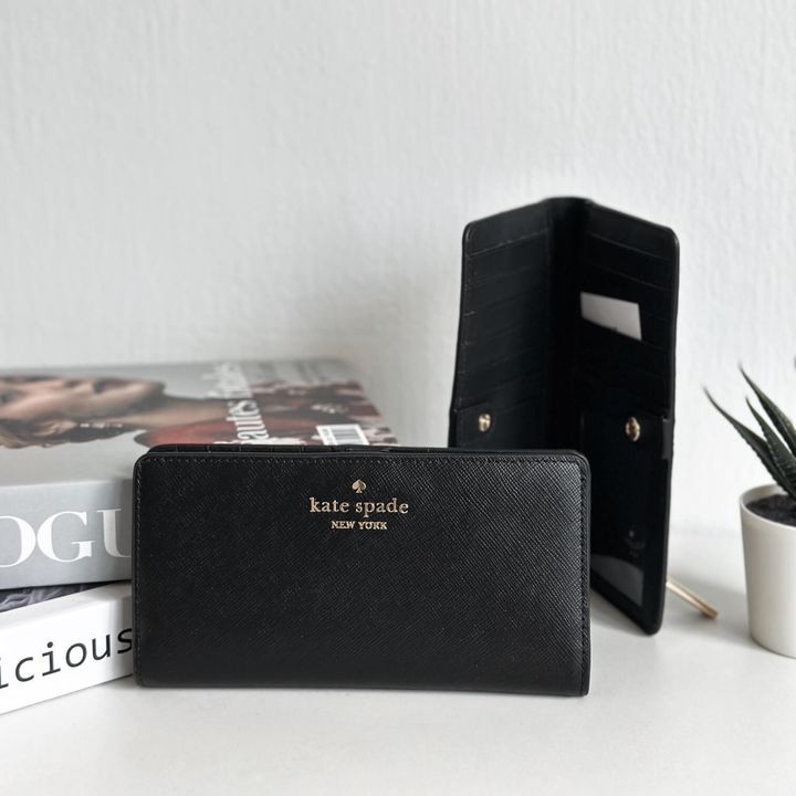 JuzBeauty_JuzBeautyMalaysia_JuzPretty_Authentic_Kbeauty_Malaysia_Skin_Care_Cosmetics_Jbeauty_Health_Care_korean_streetwear_US_Luxury_KATE SPADE KC579 Madison Large Slim Bifold Wallet In Black 长钱包1