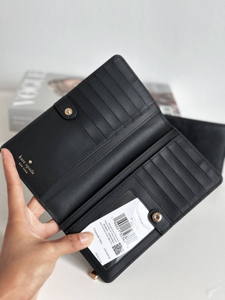 JuzBeauty_JuzBeautyMalaysia_JuzPretty_Authentic_Kbeauty_Malaysia_Skin_Care_Cosmetics_Jbeauty_Health_Care_korean_streetwear_US_Luxury_KATE SPADE KC579 Madison Large Slim Bifold Wallet In Black 长钱包2