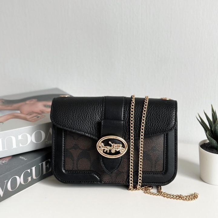 JuzBeauty_JuzBeautyMalaysia_JuzPretty_Authentic_Kbeauty_Malaysia_Skin_Care_Cosmetics_Jbeauty_Health_Care_korean_streetwear_US_Luxury_COACH 7287 Georgie Crossbody In Signature Canvas In Brown Black 斜挎包5