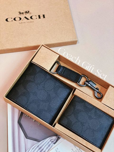 JuzBeauty_JuzBeautyMalaysia_JuzPretty_Authentic_Kbeauty_Malaysia_Skin_Care_Cosmetics_Jbeauty_Health_Care_korean_streetwear_US_Luxury_COACH F41346 CS434 3 in 1 Shadow Gift Box Black Oxblood 男款钱包卡包礼盒5