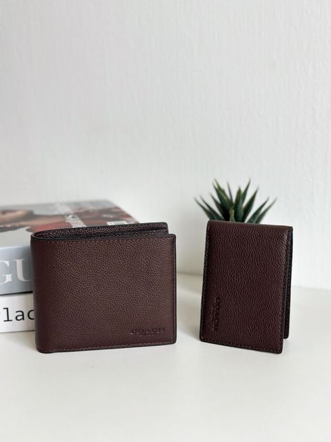 JuzBeauty_JuzBeautyMalaysia_JuzPretty_Authentic_Kbeauty_Malaysia_Skin_Care_Cosmetics_Jbeauty_Health_Care_korean_streetwear_US_Luxury_COACH F74991 Compact ID Wallet In Sport Calf Leather In Dark Brown 男士钱包卡包3