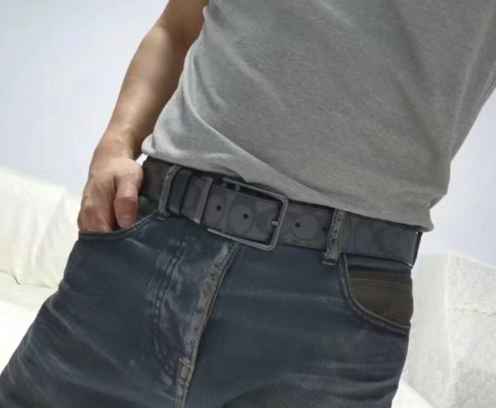 JuzBeauty_JuzBeautyMalaysia_JuzPretty_Authentic_Kbeauty_Malaysia_Skin_Care_Cosmetics_Jbeauty_Health_Care_korean_streetwear_US_Luxury_COACH CQ006 Double Bar Buckle Cut To Size Reversible Belt In Charcoal Black 男款腰带2
