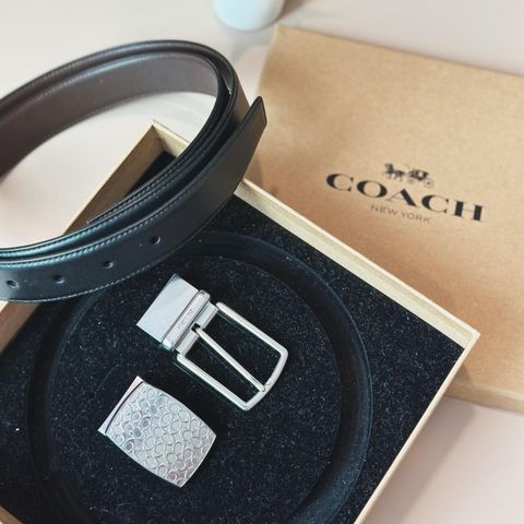 JuzBeauty_JuzBeautyMalaysia_JuzPretty_Authentic_Kbeauty_Malaysia_Skin_Care_Cosmetics_Jbeauty_Health_Care_korean_streetwear_US_Luxury_COACH F65186 Signature Plaque Harness Cut To Size Belt In Black Dark Brown 男款腰带礼盒1