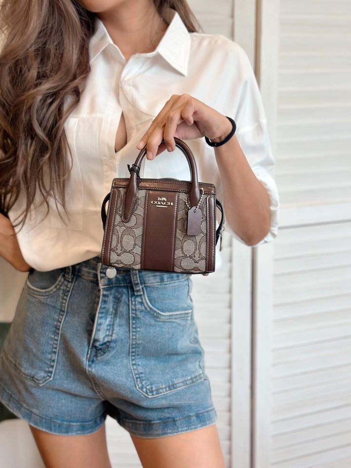 JuzBeauty_JuzBeautyMalaysia_JuzPretty_Authentic_Kbeauty_Malaysia_Skin_Care_Cosmetics_Jbeauty_Health_Care_korean_streetwear_US_Luxury_COACH CU986 Andrea Mini Carryall Crossbody bag In Signature Jacquard In Maple 女款斜挎包8