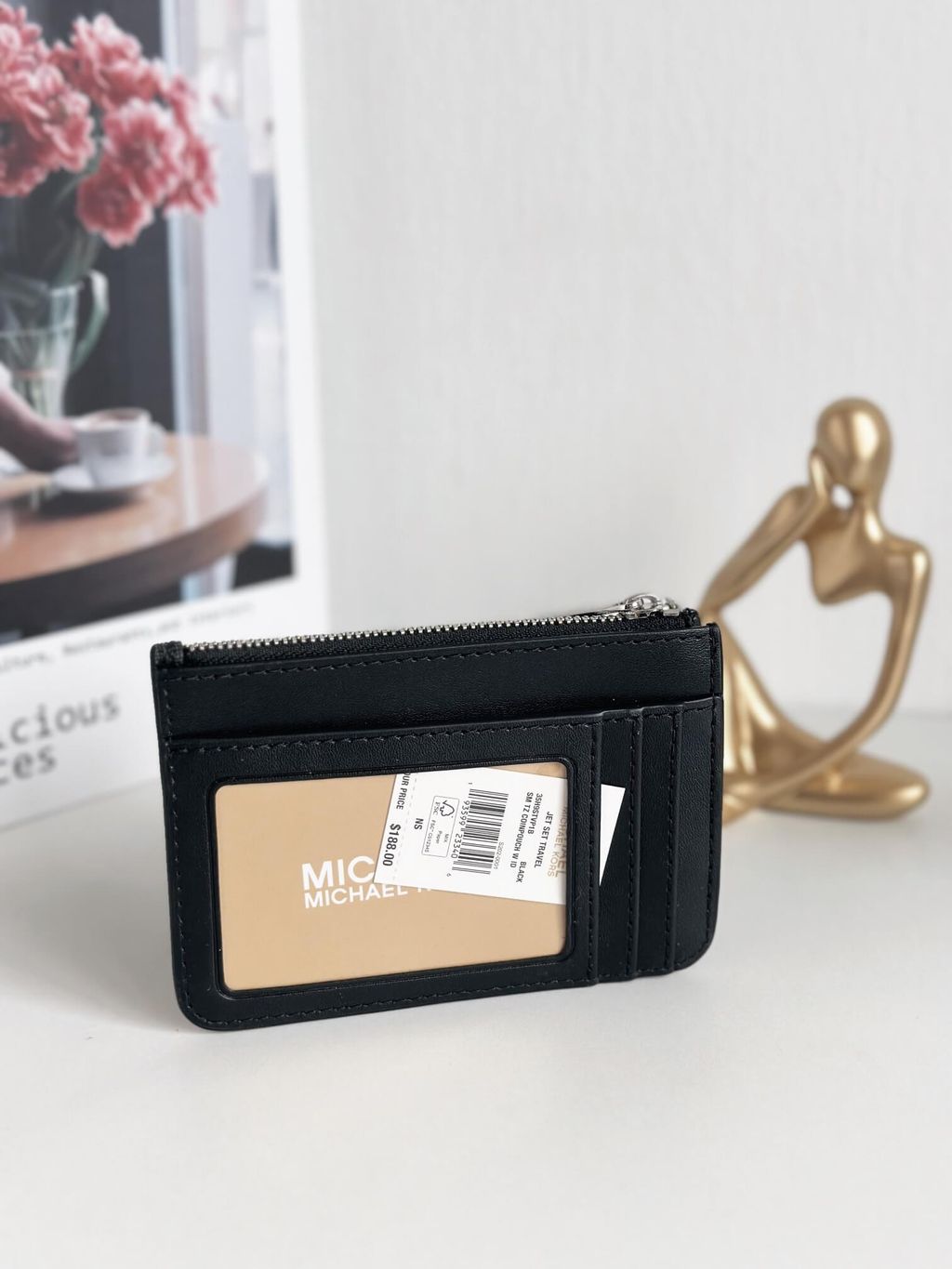 JuzBeauty_JuzBeautyMalaysia_JuzPretty_Authentic_Kbeauty_Malaysia_Skin_Care_Cosmetics_Jbeauty_Health_Care_korean_streetwear_US_Luxury_MICHAEL KORS 35H9STVP1B Small Top Zip Coin Pouch In Black 卡包2