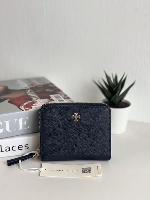 JuzBeauty_JuzBeautyMalaysia_JuzPretty_Authentic_Kbeauty_Malaysia_Skin_Care_Cosmetics_Jbeauty_Health_Care_korean_streetwear_US_Luxury_TORY BURCH 147606 Emerson Mini Wallet In Navy 女款钱包1