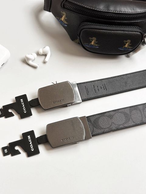 JuzBeauty_JuzBeautyMalaysia_JuzPretty_Authentic_Kbeauty_Malaysia_Skin_Care_Cosmetics_Jbeauty_Health_Care_korean_streetwear_US_Luxury_COACH 91286 CQ012 Plaque Buckle Cut-to-size Reversible Belt 38mm QB Black Charcoal 男款腰带2