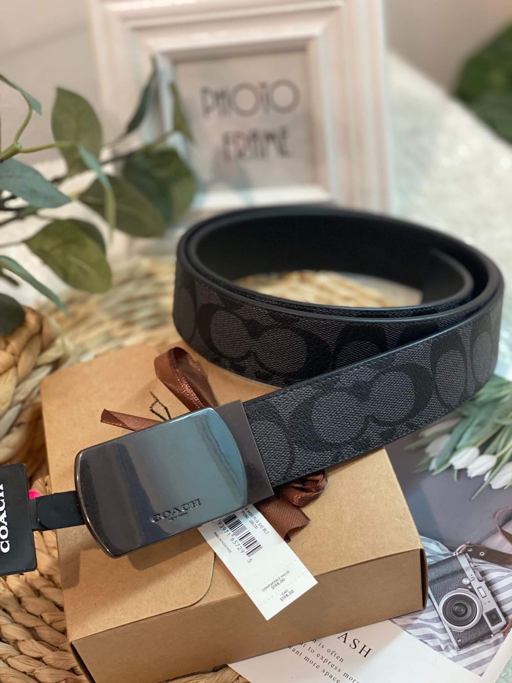 JuzBeauty_JuzBeautyMalaysia_JuzPretty_Authentic_Kbeauty_Malaysia_Skin_Care_Cosmetics_Jbeauty_Health_Care_korean_streetwear_US_Luxury_COACH 91286 CQ012 Plaque Buckle Cut-to-size Reversible Belt 38mm QB Black Charcoal 男款腰带4