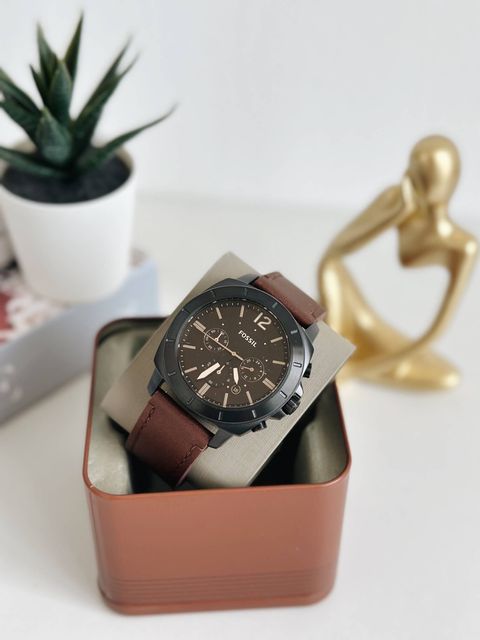 JuzBeauty_JuzBeautyMalaysia_JuzPretty_Authentic_Kbeauty_Malaysia_Skin_Care_Cosmetics_Jbeauty_Health_Care_korean_streetwear_US_Luxury_FOSSIL BQ2820 Privateer Chronograph Brown Leather Watch 男款手表1