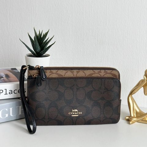 JuzBeauty_JuzBeautyMalaysia_JuzPretty_Authentic_Kbeauty_Malaysia_Skin_Care_Cosmetics_Jbeauty_Health_Care_korean_streetwear_US_Luxury_COACH C7313 Double Zip Wallet In Blocked Signature Canvas 手拿包2