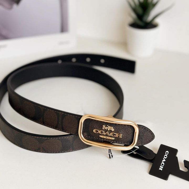 JuzBeauty_JuzBeautyMalaysia_JuzPretty_Authentic_Kbeauty_Malaysia_Skin_Care_Cosmetics_Jbeauty_Health_Care_korean_streetwear_US_Luxury_COACH CE971 Morgan Rectangle Buckle Belt 25mm In Brown Black 女款腰带2