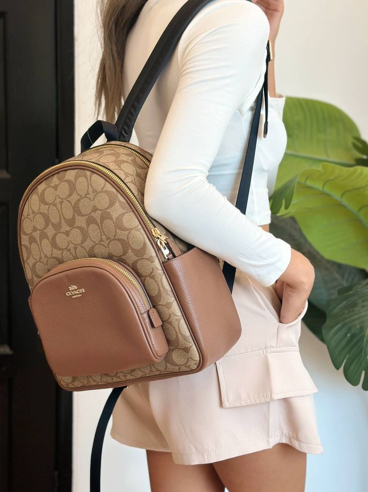 JuzBeauty_JuzBeautyMalaysia_JuzPretty_Authentic_Kbeauty_Malaysia_Skin_Care_Cosmetics_Jbeauty_Health_Care_korean_streetwear_US_Luxury_COACH 5671 Court Backpack In Signature Canvas In Khaki 背包5