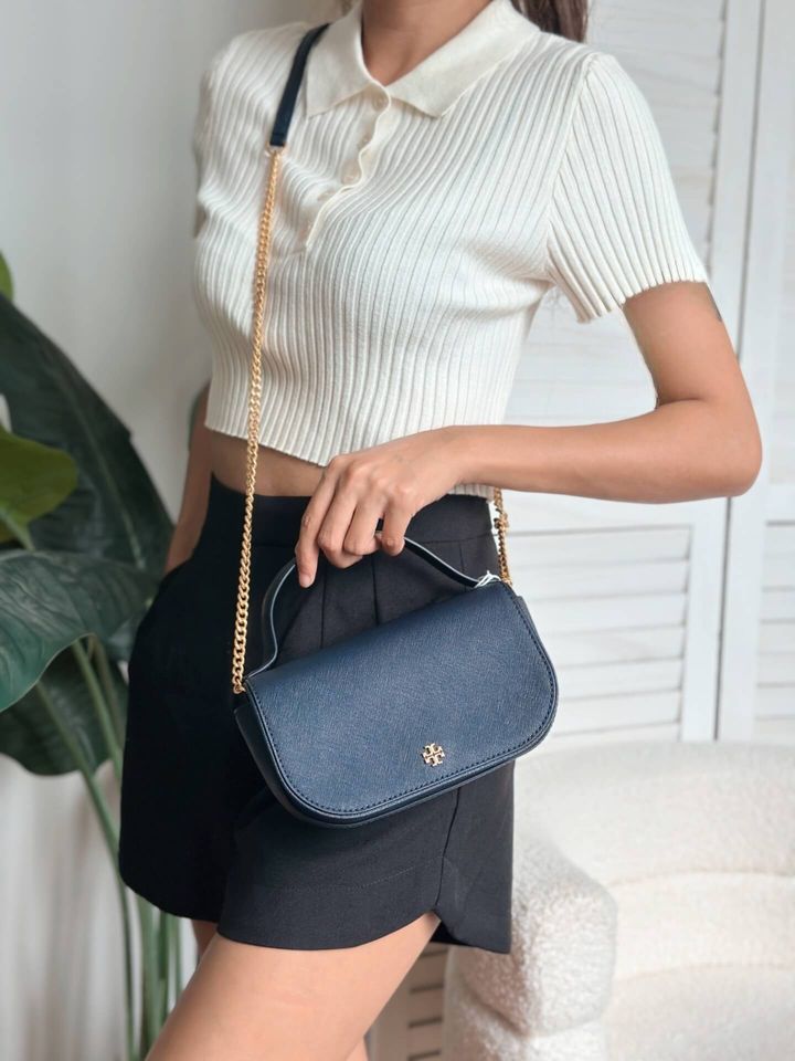 TORY BURCH 134841 Emerson Top Handle In Navy 斜挎包2