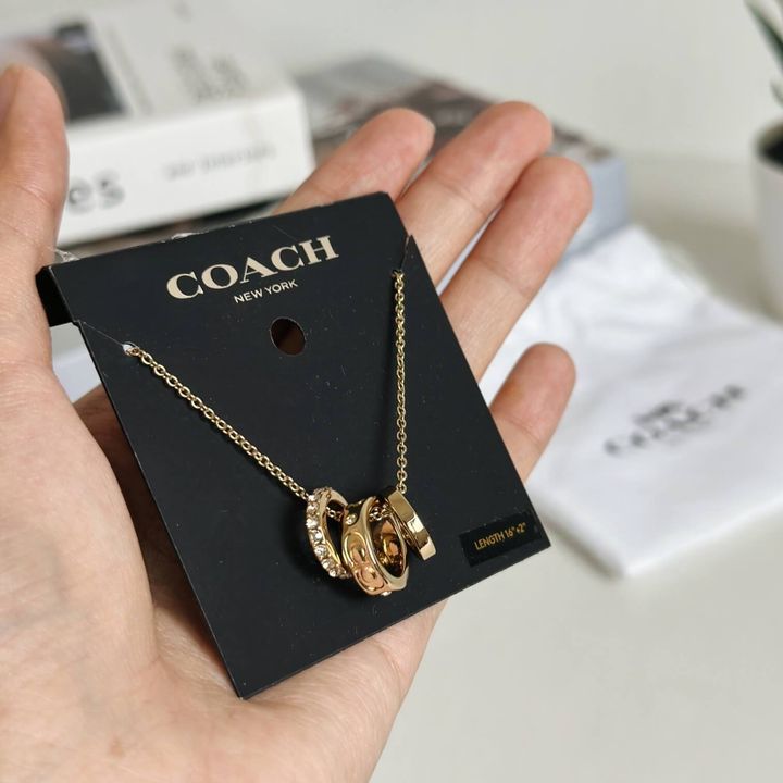 JuzBeauty_JuzBeautyMalaysia_JuzPretty_Authentic_Kbeauty_Malaysia_Skin_Care_Cosmetics_Jbeauty_Health_Care_korean_streetwear_US_Luxury_COACH CI902 Signature Rondell Necklace In Gold 项链1