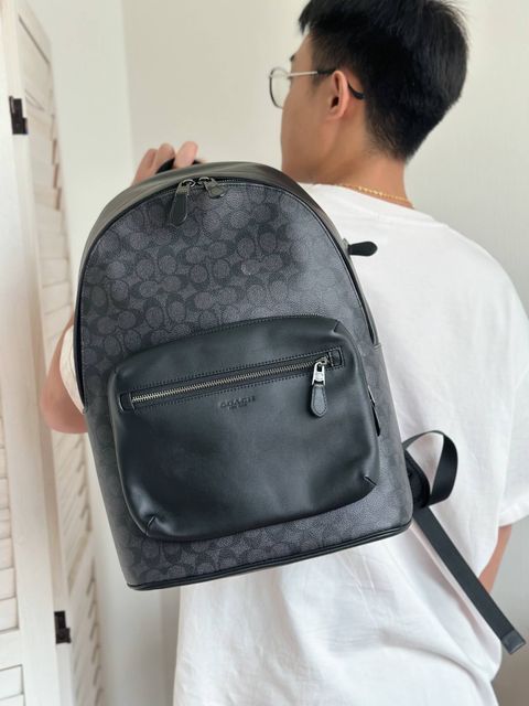 JuzBeauty_JuzBeautyMalaysia_JuzPretty_Authentic_Kbeauty_Malaysia_Skin_Care_Cosmetics_Jbeauty_Health_Care_korean_streetwear_US_Luxury_COACH CV925 West Backpack In Signature Canvas In Black 男款背包7