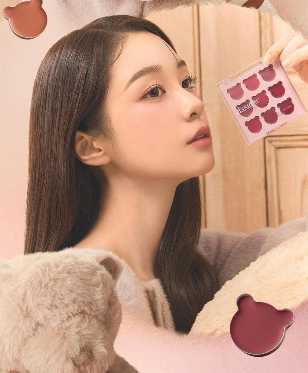 JuzBeauty-JuzBeautyMalaysia-JuzPretty-Authentic-Kbeauty-Malaysia-Skin-Care-Cosmetics-Jbeauty-Health-Care-korean-streetwear-Olive-Young-DASIQUE Mood Painting Lip and Cheek Palette My Bear Collection 唇颊色盘 9色小熊盘2