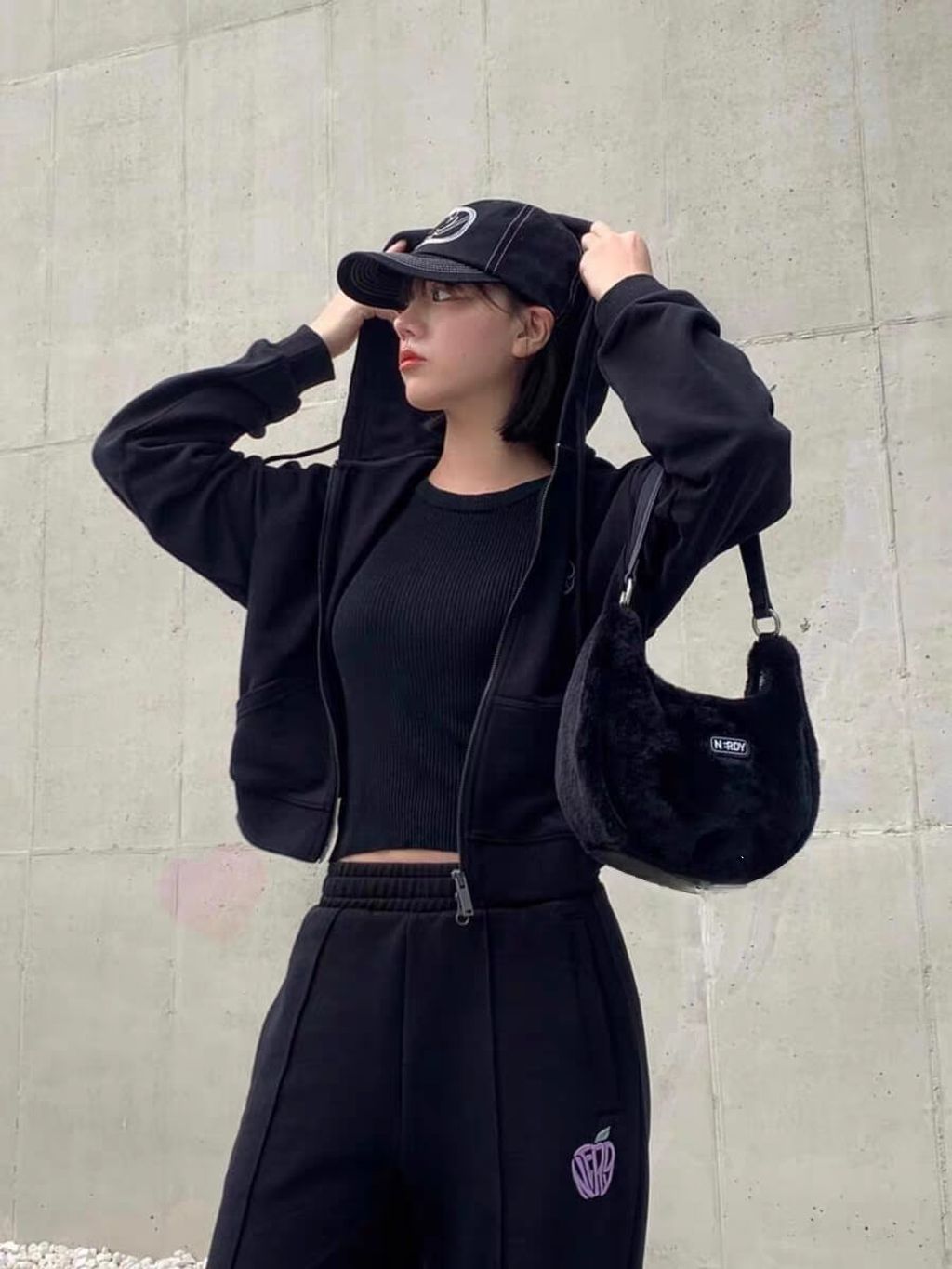 【NERDY】★ Eco Fur Two Way Tote Bag LIMITED TIME PROMO】NERDY Eco Fur Two Way Hobo Bag 14473 腋